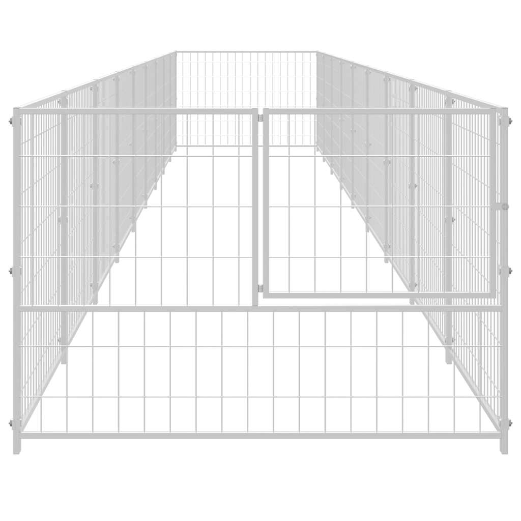 Canil para cães 9 m² aço prateado - Image 3