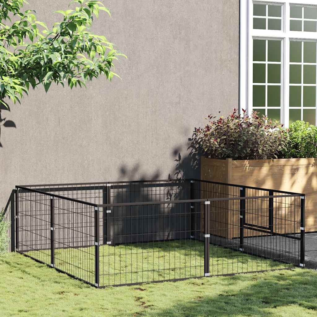 Canil para cães 4 m² aço preto