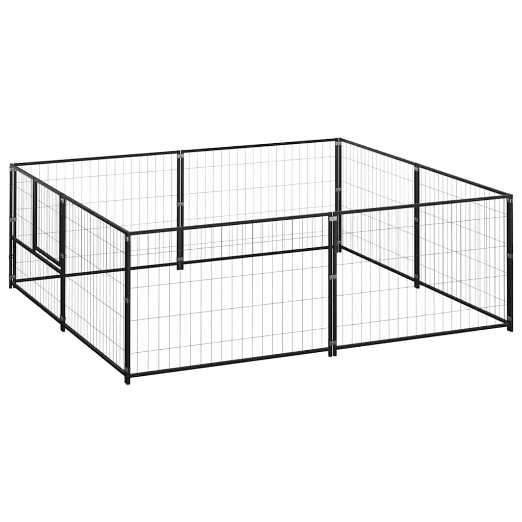 Canil para cães 4 m² aço preto - Image 2