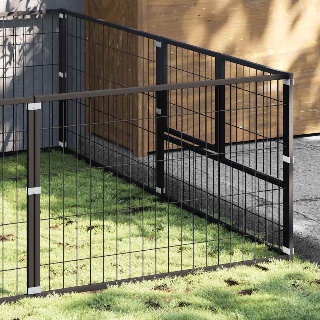 Canil para cães 4 m² aço preto - Image 3