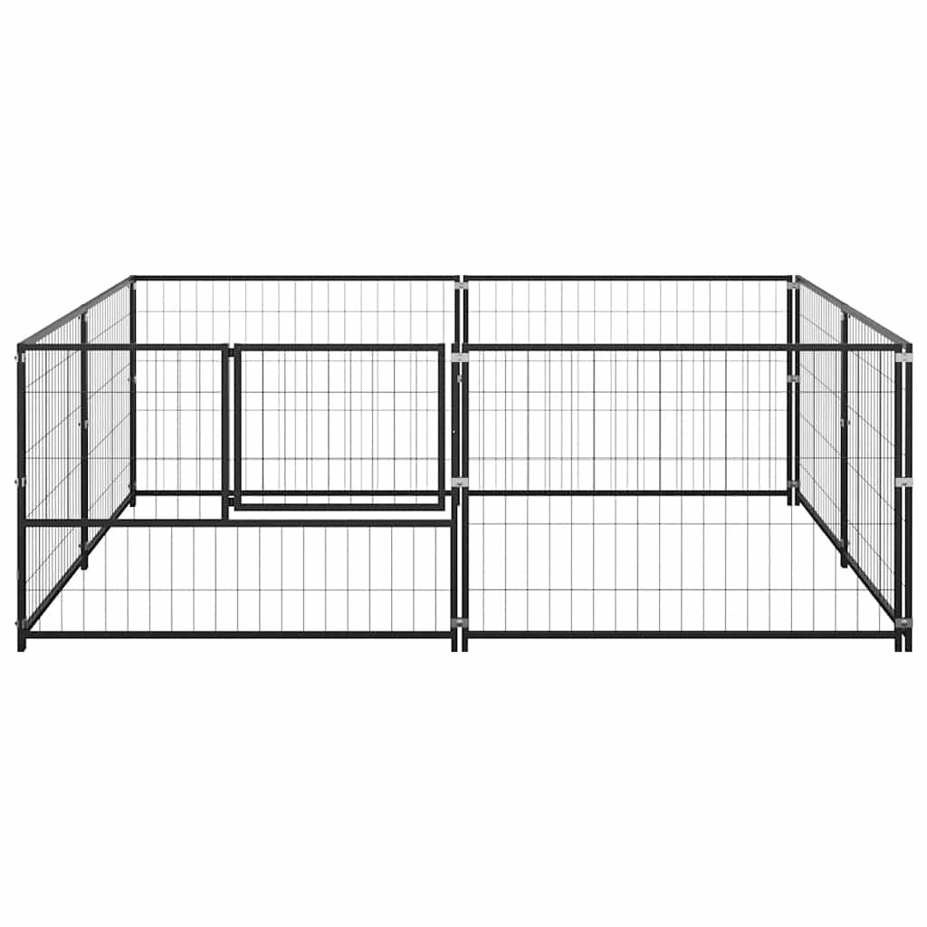 Canil para cães 4 m² aço preto - Image 5