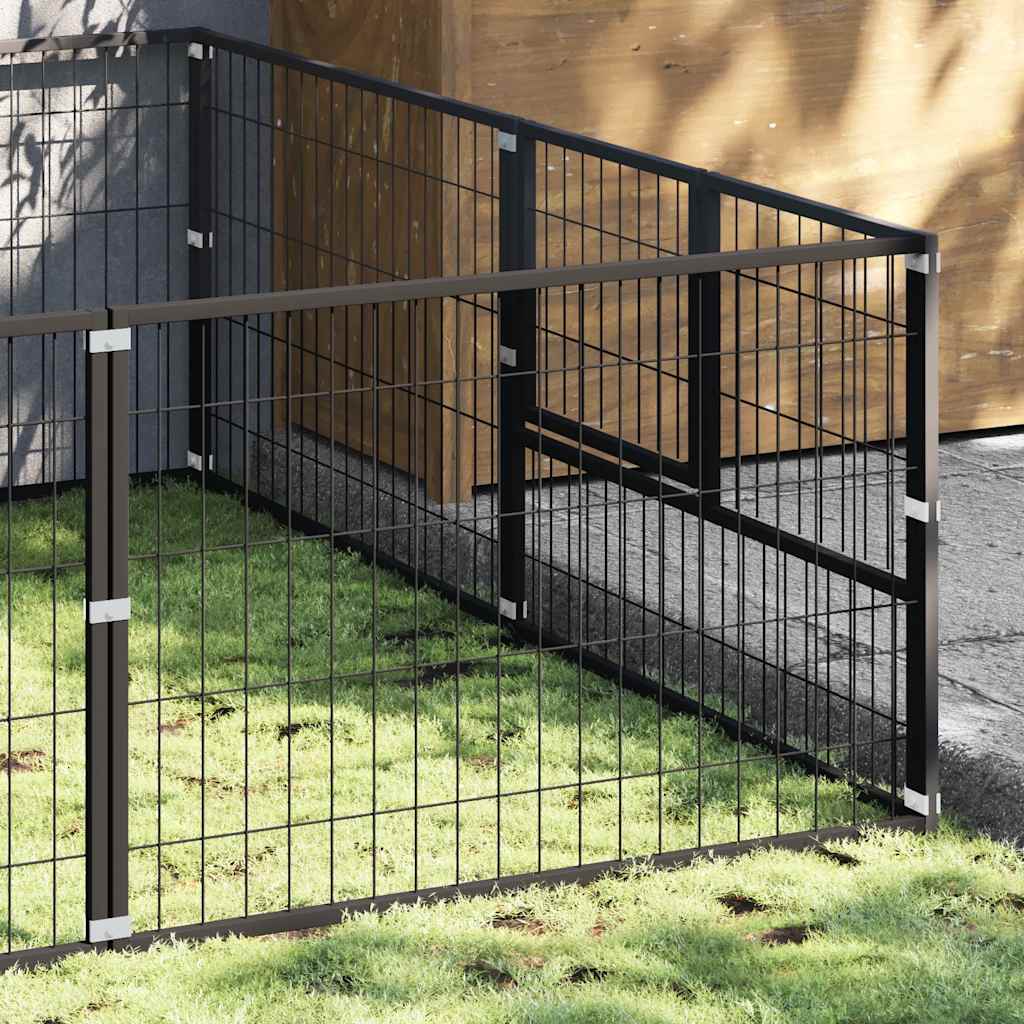 Canil para cães 20 m² aço preto - Image 2