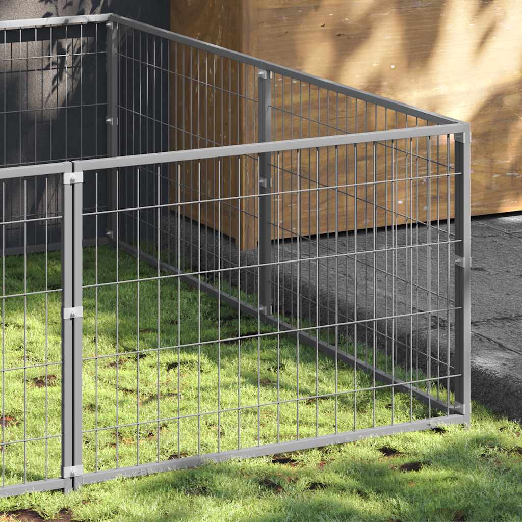 Canil para cães 8 m² aço prateado - Image 2