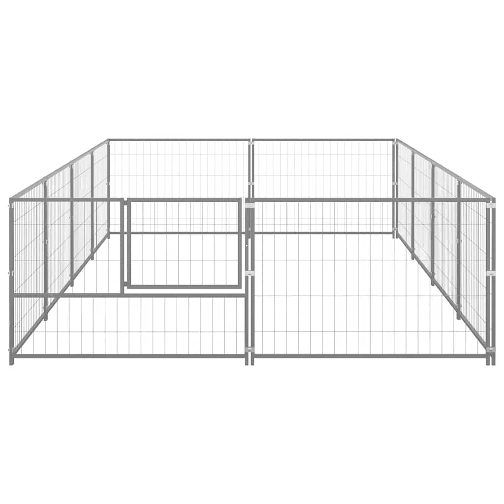 Canil para cães 8 m² aço prateado - Image 4