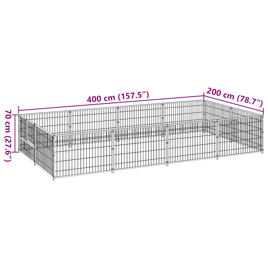 Canil para cães 8 m² aço prateado - Image 6