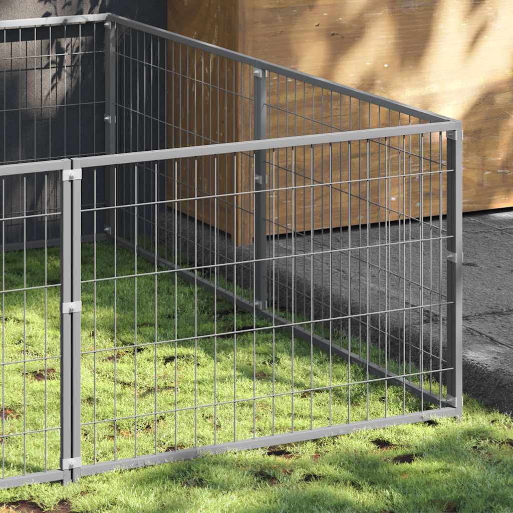 Canil para cães 12 m² aço prateado - Image 2