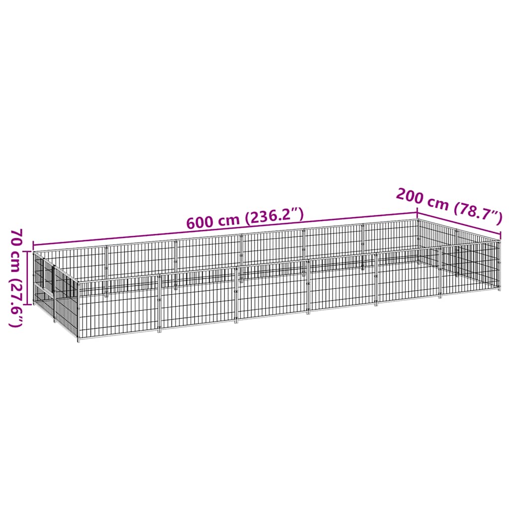 Canil para cães 12 m² aço prateado - Image 6