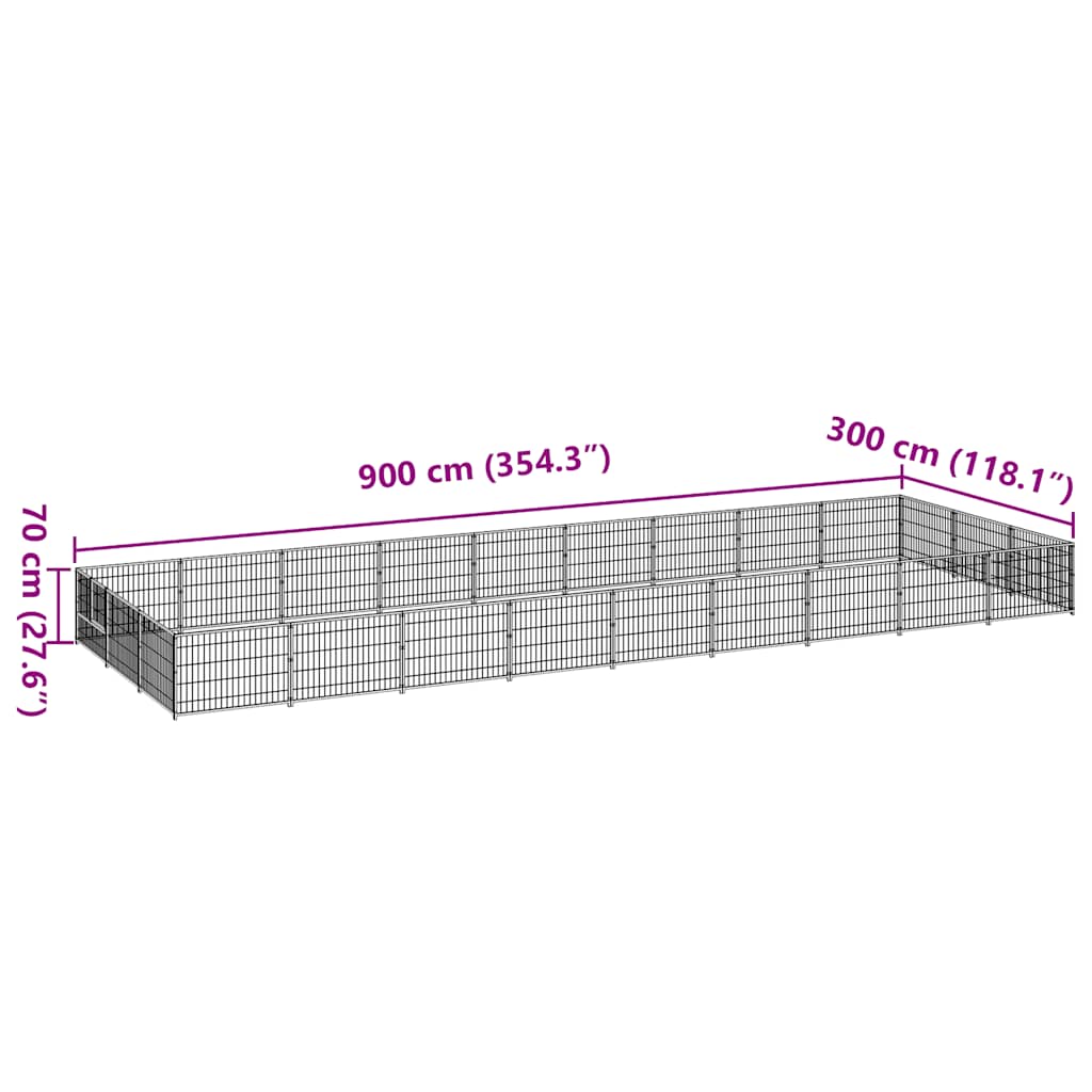 Canil para cães 27 m² aço preto - Image 6
