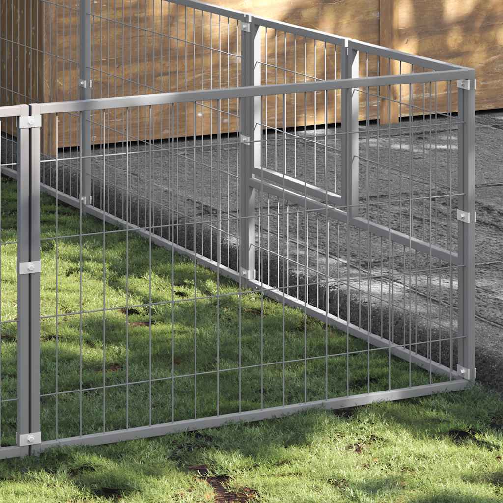 Canil para cães 15 m² aço prateado - Image 2