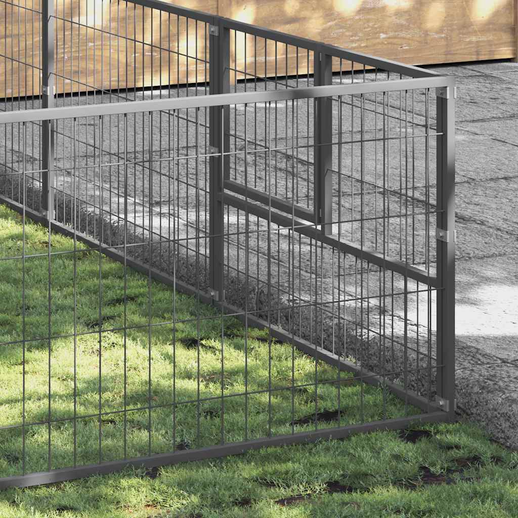 Canil para cães 24 m² aço prateado - Image 2