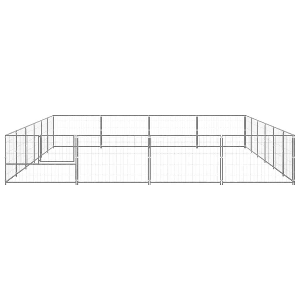 Canil para cães 24 m² aço prateado - Image 4