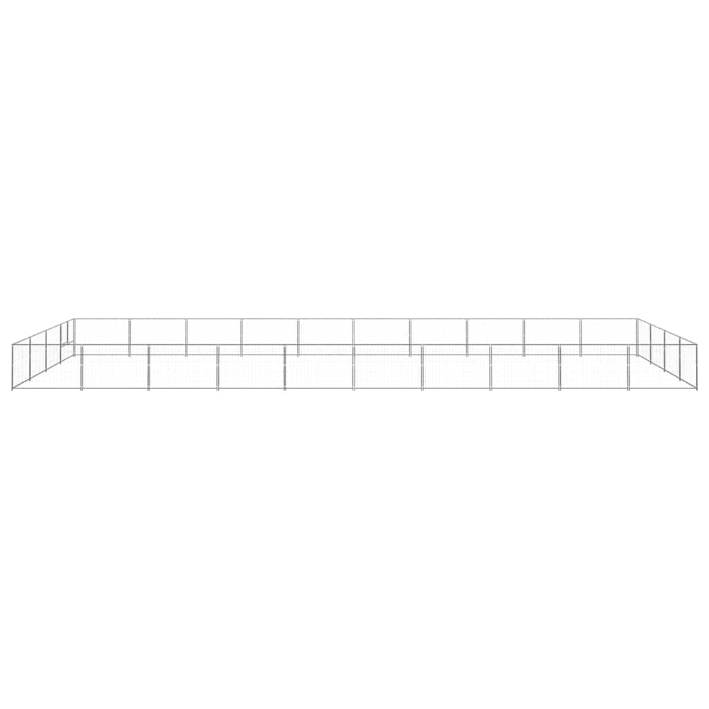 Canil para cães 40 m² aço prateado - Image 3