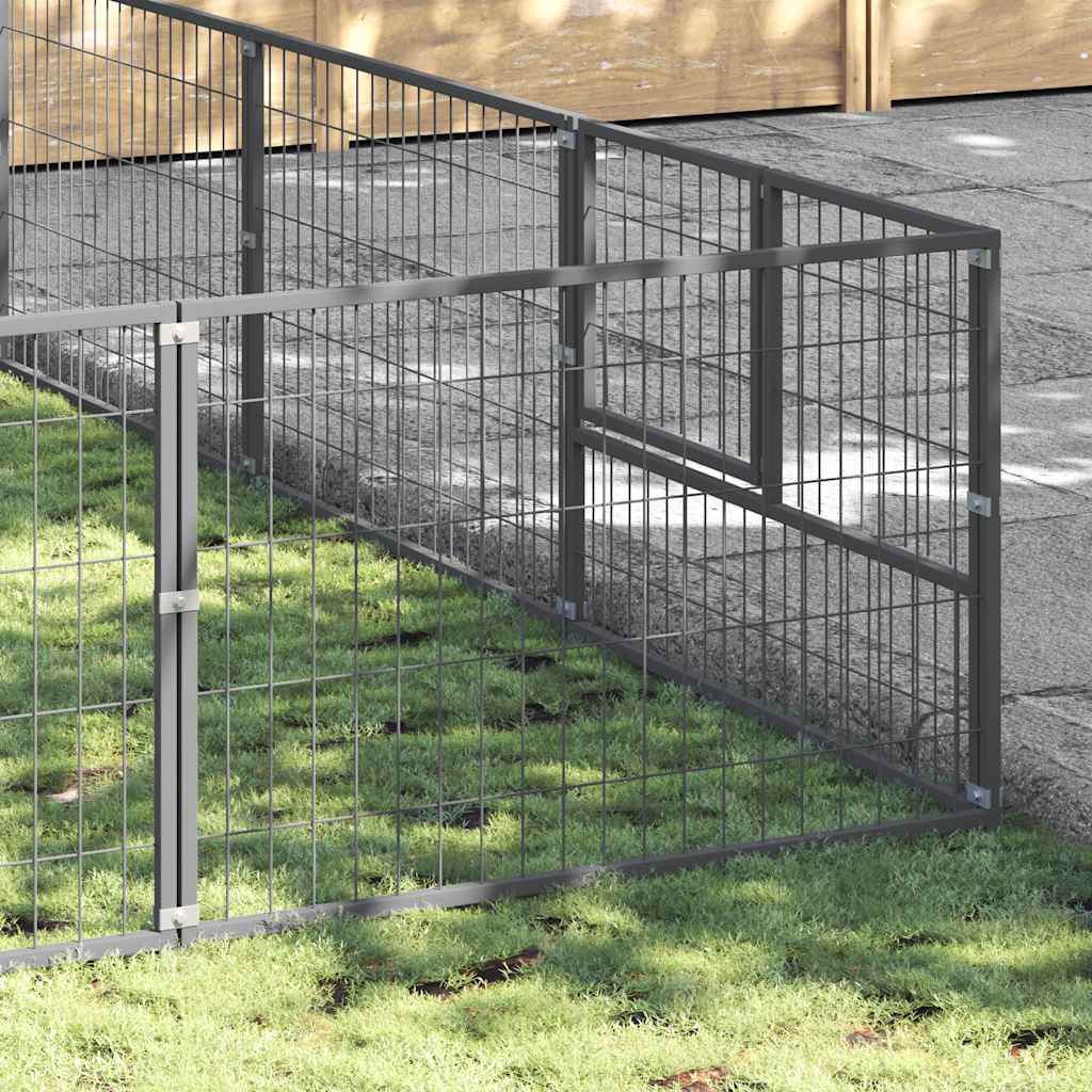 Canil para cães 25 m² aço prateado - Image 2