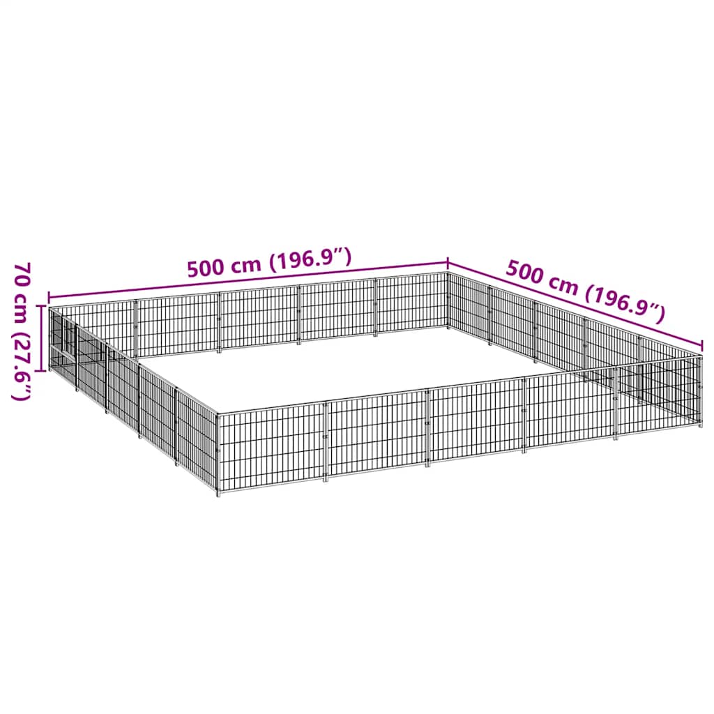 Canil para cães 25 m² aço prateado - Image 6