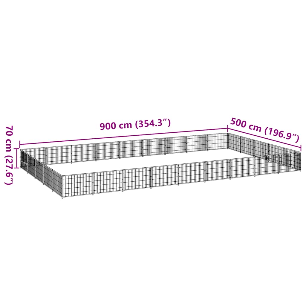 Canil para cães 45 m² aço prateado - Image 6