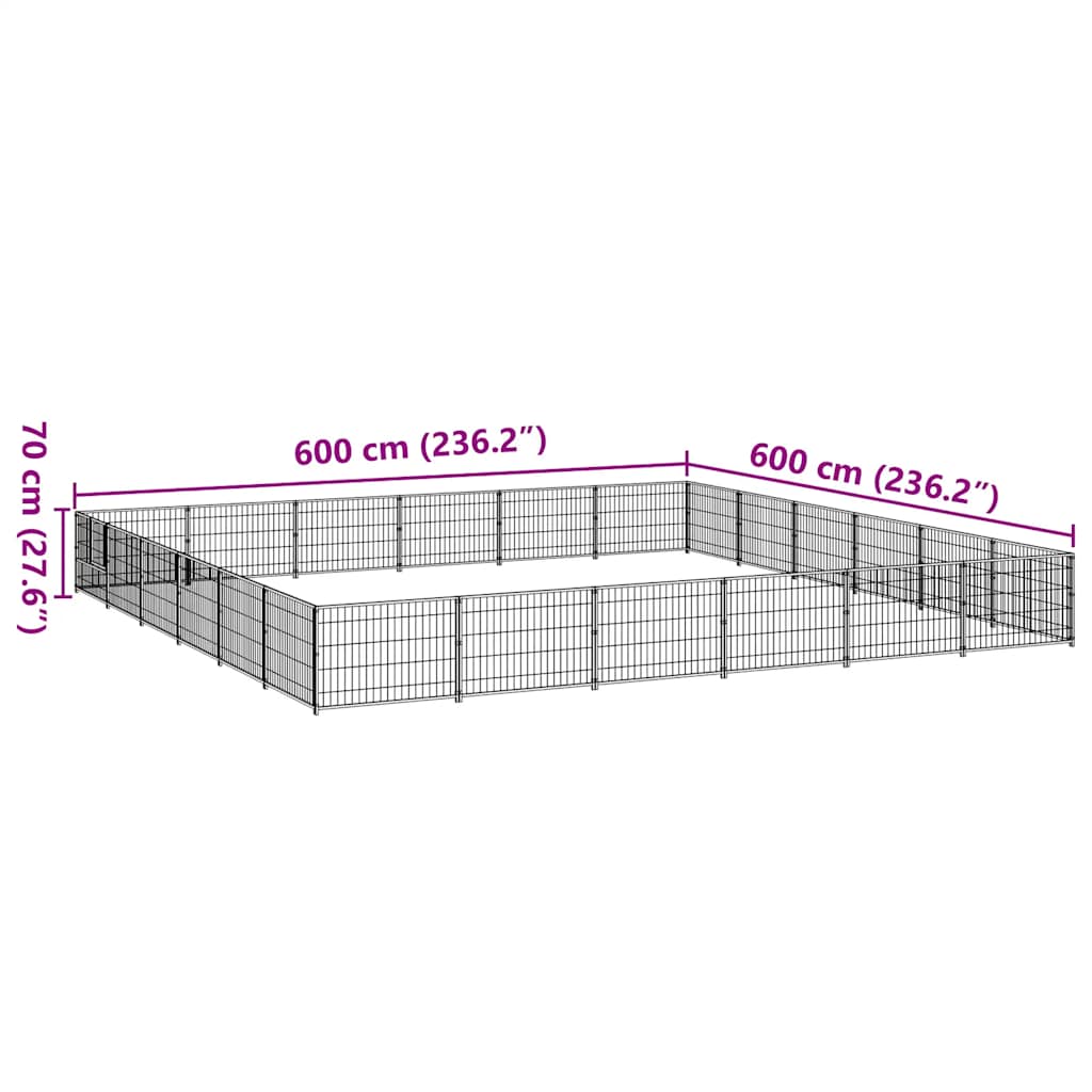 Canil para cães 36 m² aço prateado - Image 6