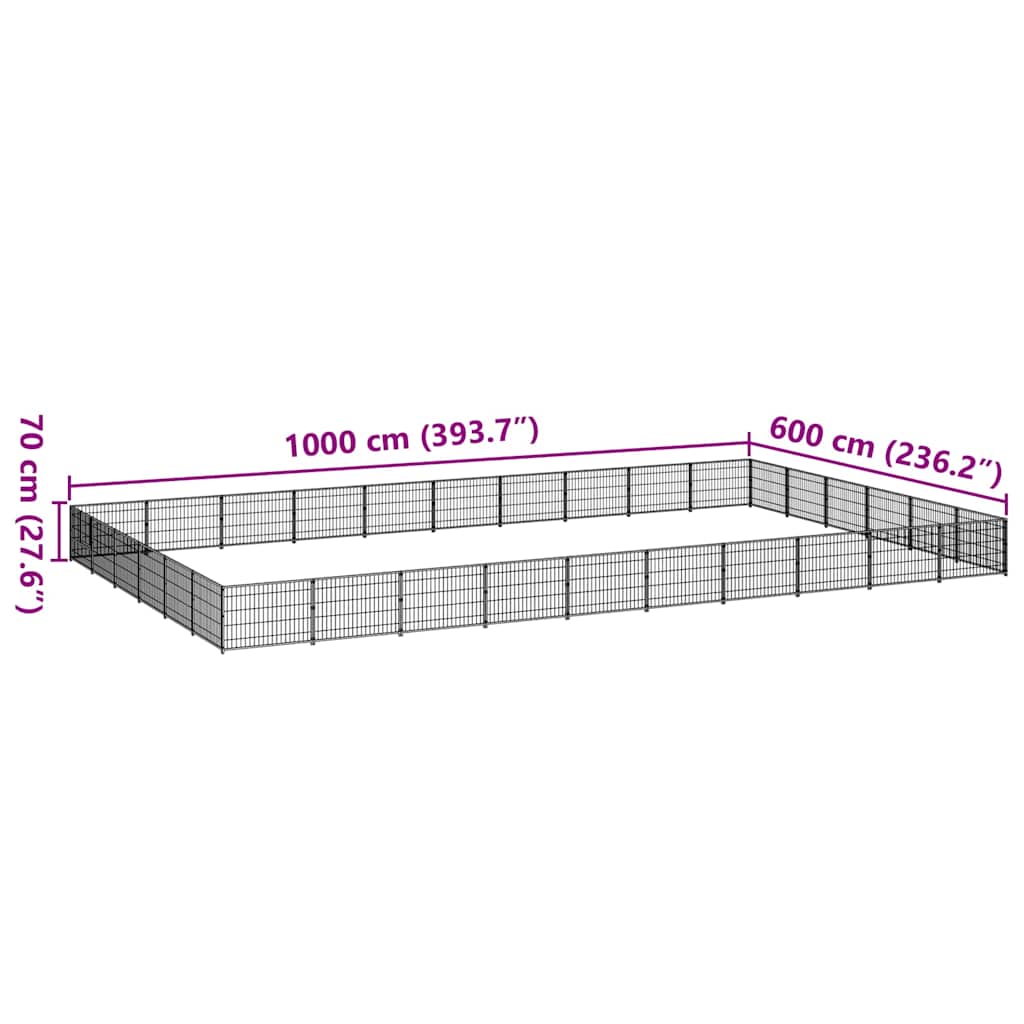 Canil para cães 60 m² aço prateado - Image 6