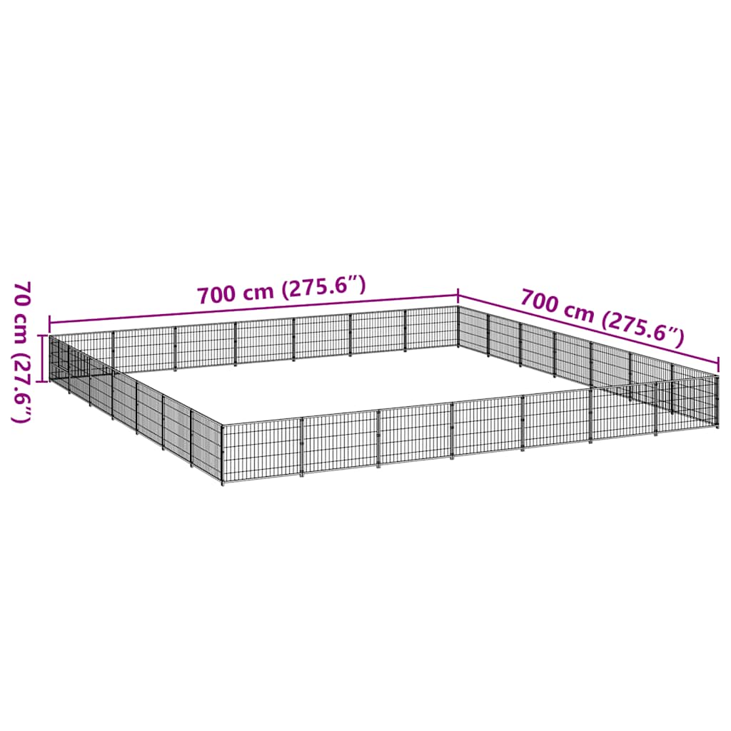 Canil para cães 49 m² aço preto - Image 6