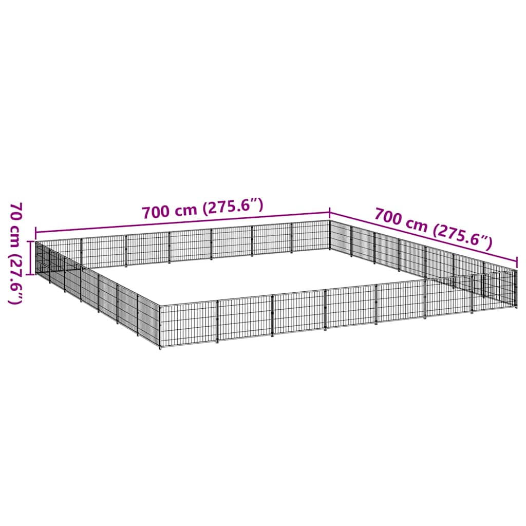 Canil para cães 49 m² aço prateado - Image 6