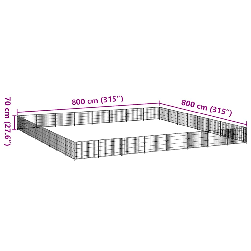 Canil para cães 64 m² aço preto - Image 6