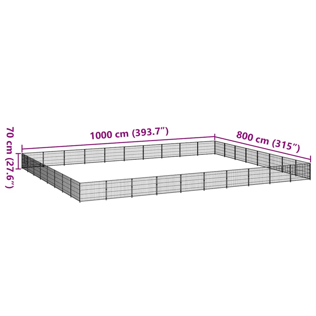 Canil para cães 80 m² aço prateado - Image 6