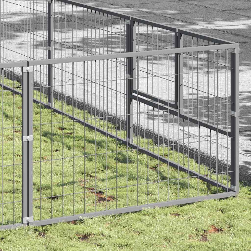 Canil para cães 100 m² aço prateado - Image 2