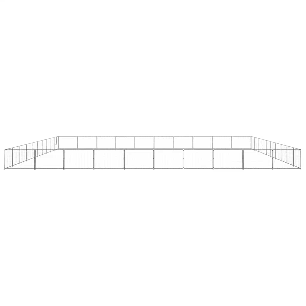 Canil para cães 100 m² aço prateado - Image 3