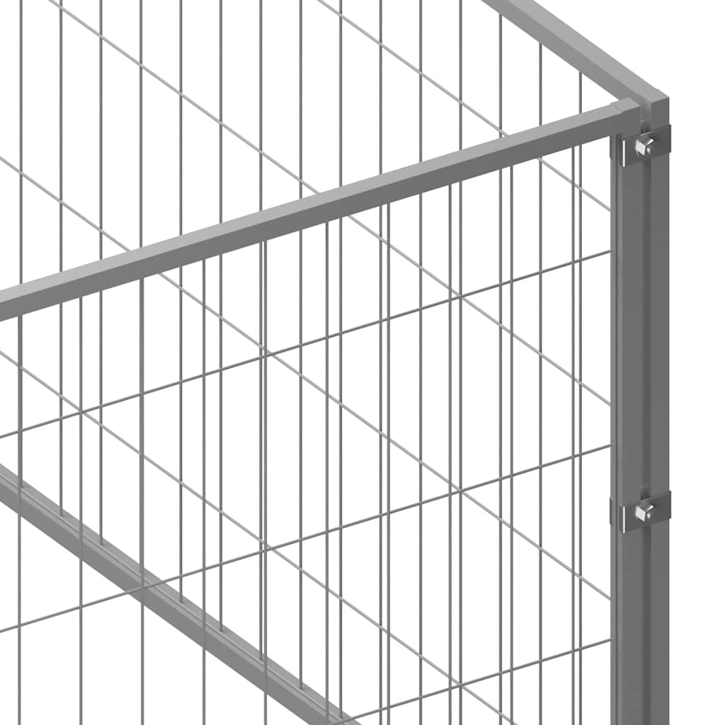Canil para cães 100 m² aço prateado - Image 5