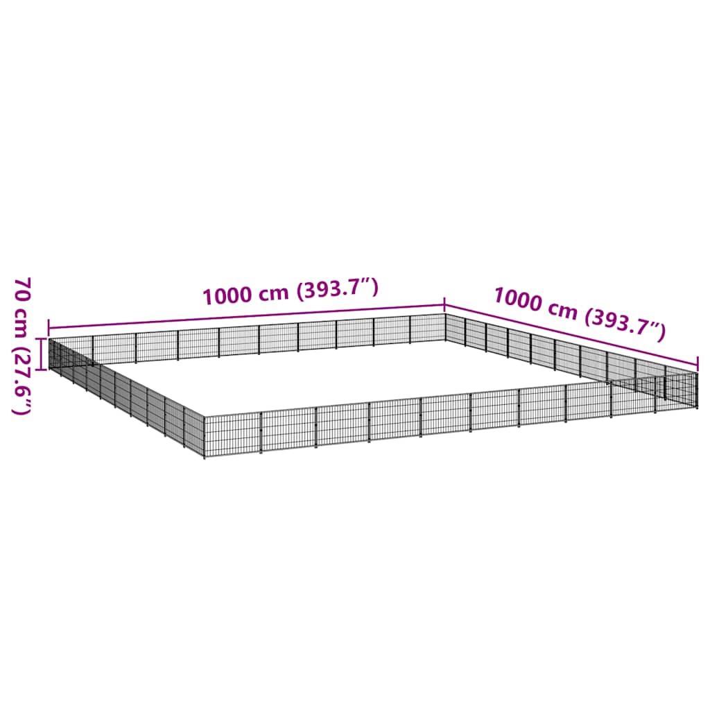 Canil para cães 100 m² aço prateado - Image 6