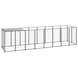 Canil para cães 4,84 m² aço preto