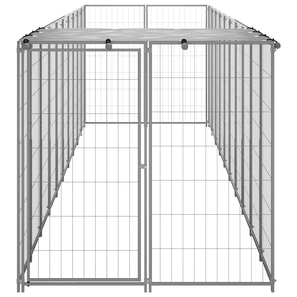 Canil para cães 6,05 m² aço prateado - Image 4