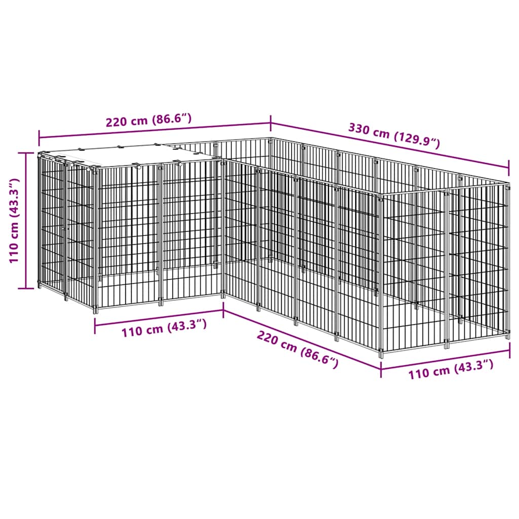 Canil 4,84 m² aço preto - Image 6