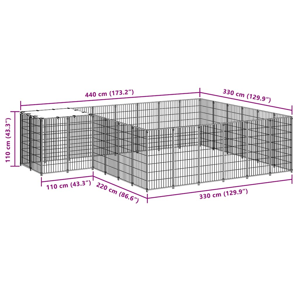 Canil 12,1 m² aço preto - Image 6