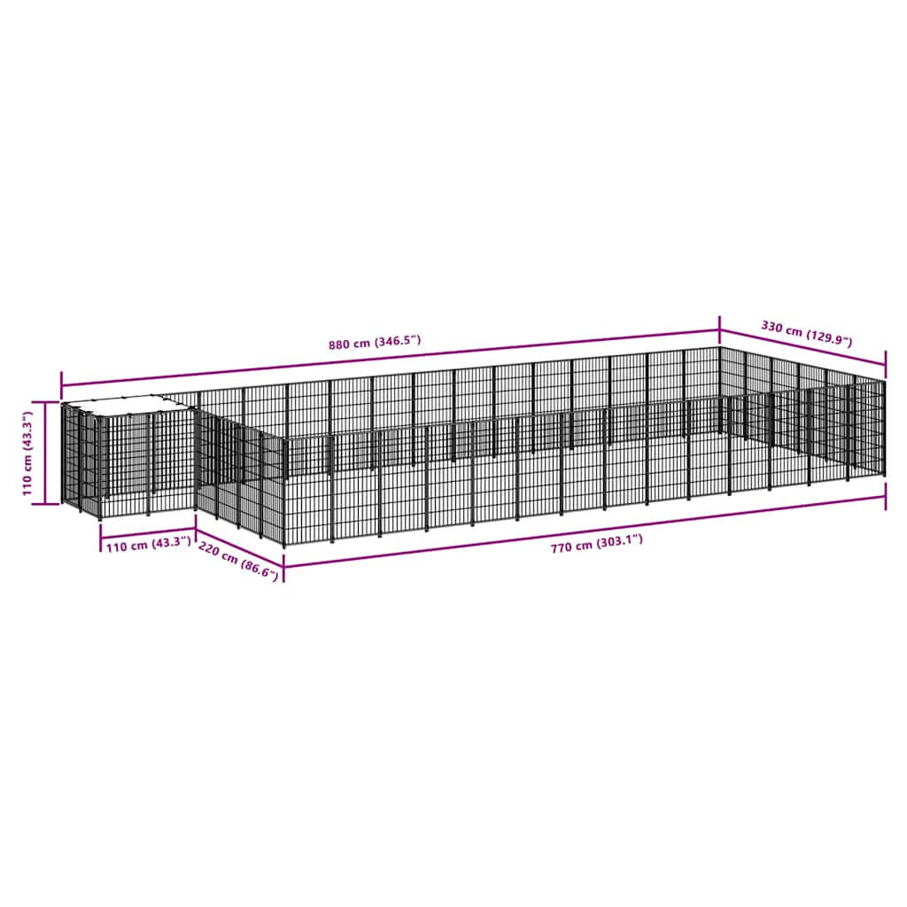 Canil 26,62 m² aço preto - Image 6