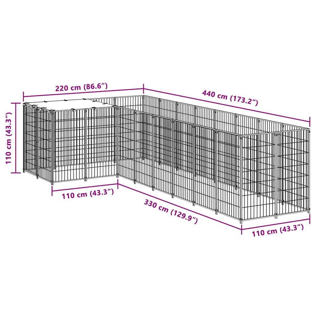 Canil 6,05 m² aço preto - Image 6