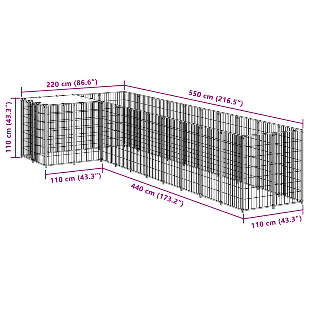 Canil 7,26 m² aço preto - Image 6