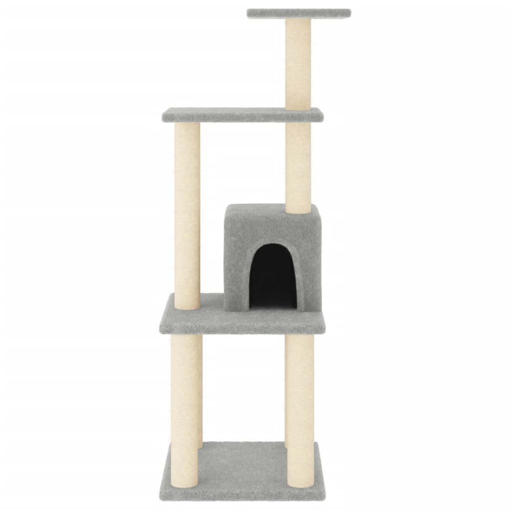 Árvore p/ gatos c/ postes arranhadores sisal 105 cm cinza-claro - Image 2