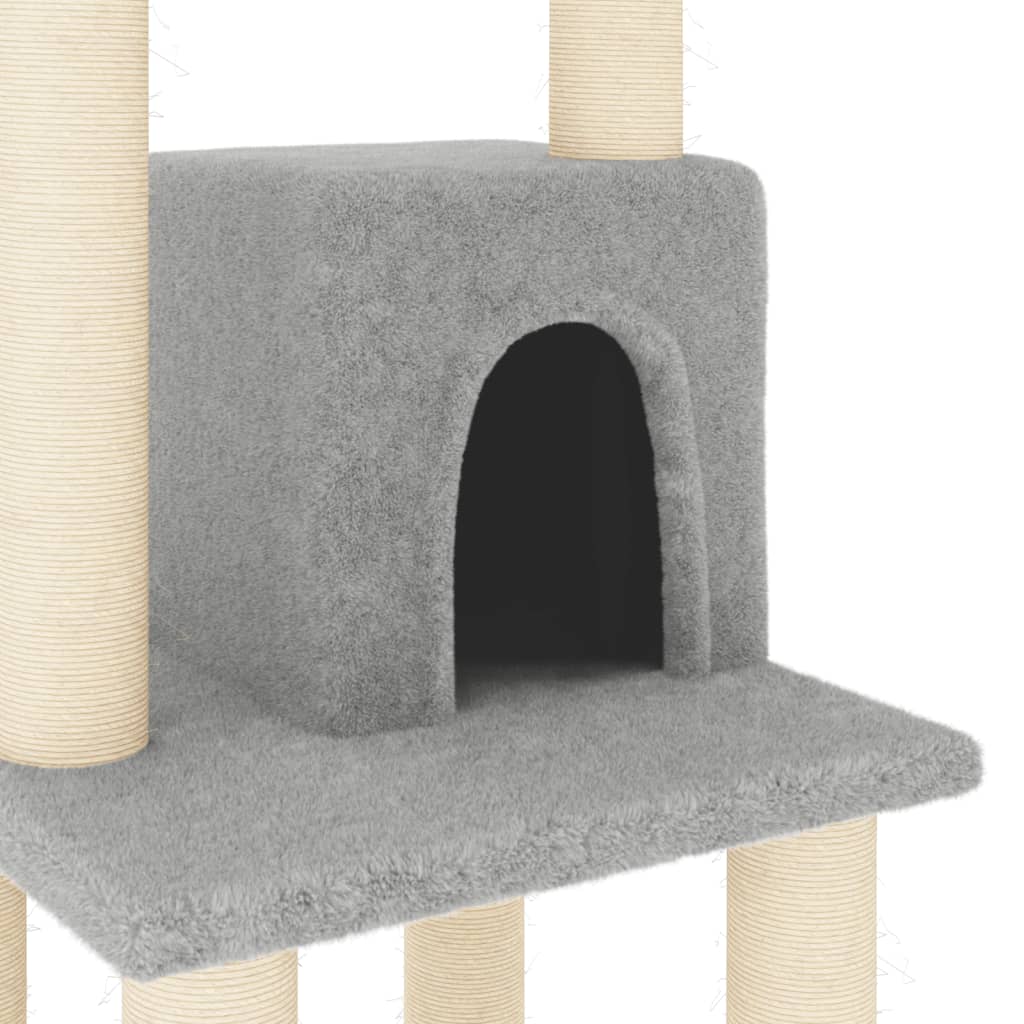 Árvore p/ gatos c/ postes arranhadores sisal 105 cm cinza-claro - Image 4