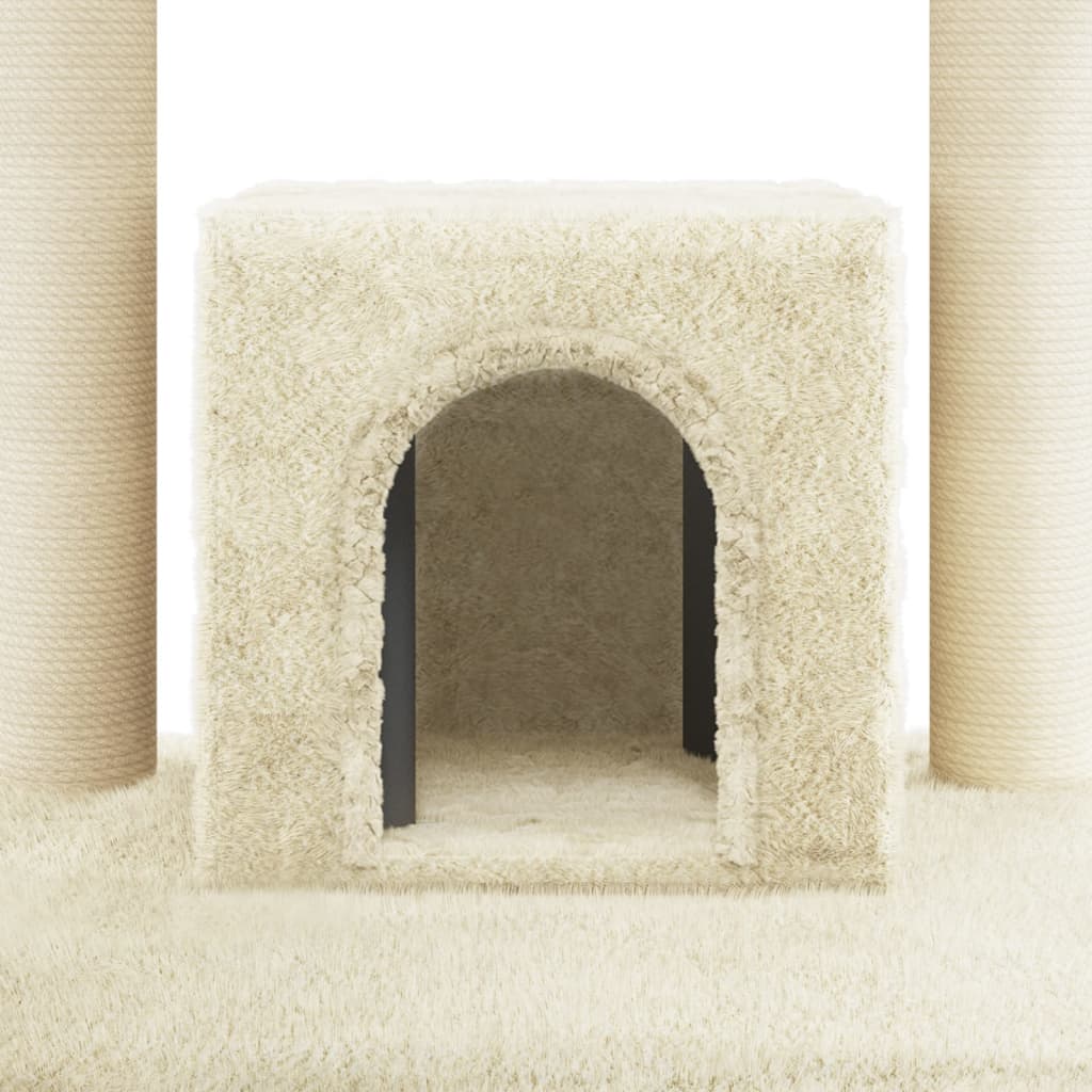 Árvore para gatos c/ postes arranhadores sisal 110 cm cor creme - Image 6