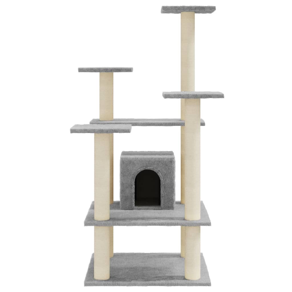 Árvore p/ gatos c/ postes arranhadores sisal 110 cm cinza-claro - Image 3
