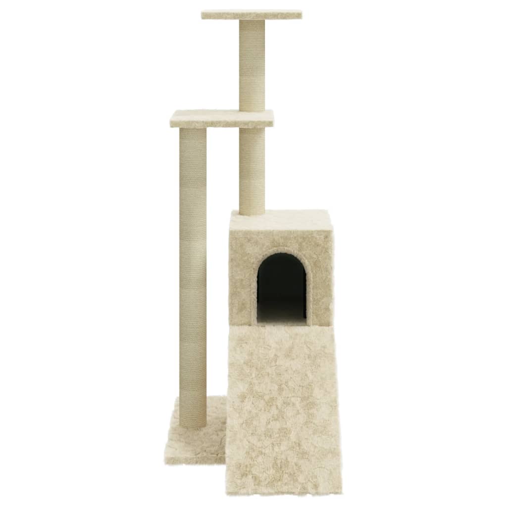 Árvore para gatos c/ postes arranhadores sisal 92 cm cor creme - Image 4