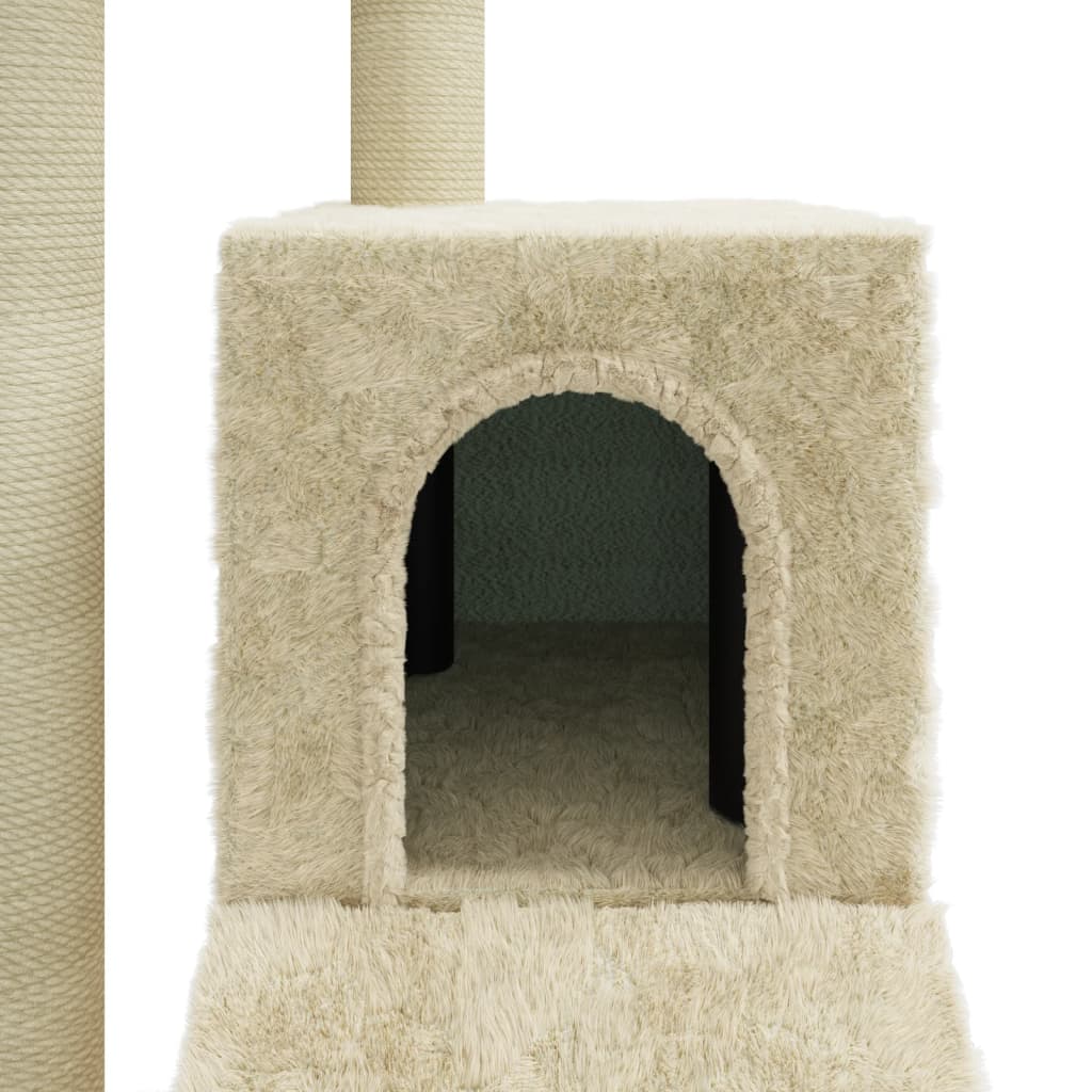 Árvore para gatos c/ postes arranhadores sisal 92 cm cor creme - Image 6