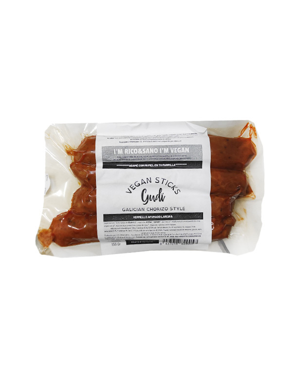 GUDI VEGAN STICKS GALICIAN CHORIZO ROJO SOJA BIO 150G