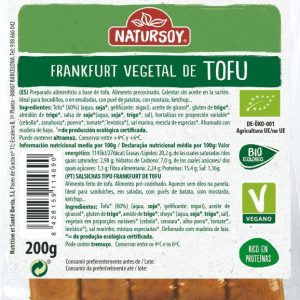 REFRIG SALCHICHA VEGETAL FRANKFURT DE TOFU BIO NATURSOY 200 G