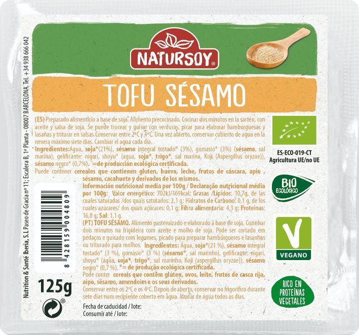 REFRIG TOFU CON SÉSAMO NATURSOY 125 G