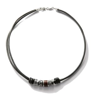 COLAR FOSSIL, COURO